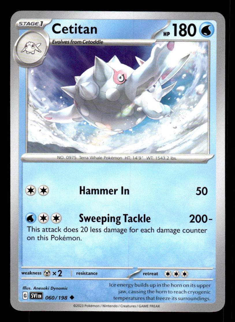 Pokemon TCG Scarlet and Violet Cetitan # 60 Base Set Uncommon