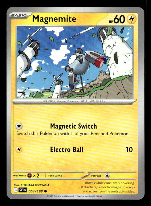 Magnemite Pokemon TCG Scarlet and Violet Base Set Front of Card