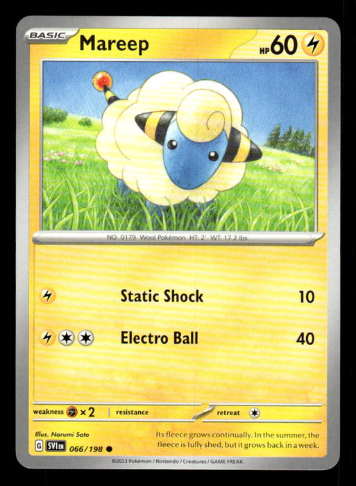 Mareep Pokemon TCG Scarlet and Violet Base Set Front of Card