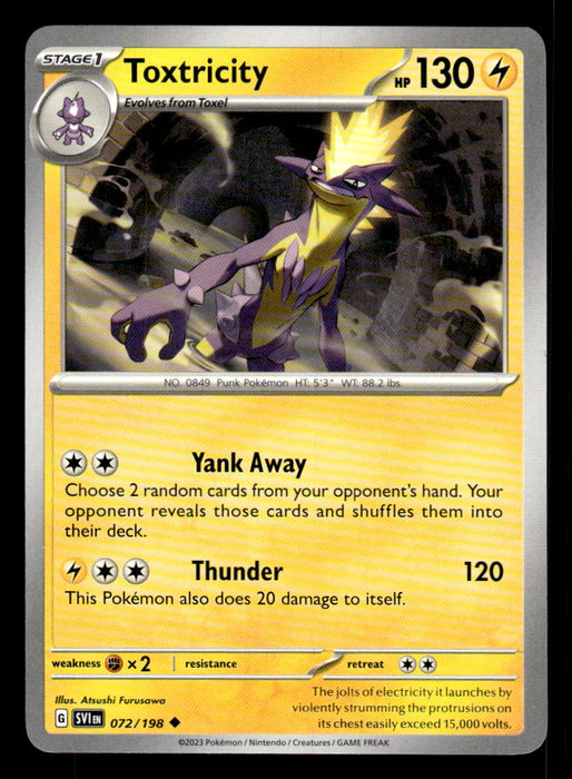 Toxtricity Pokemon TCG Scarlet and Violet Base Set Front of Card