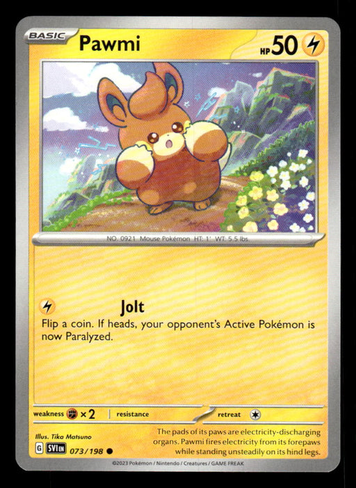 Pawmi Pokemon TCG Scarlet and Violet Base Set Front of Card