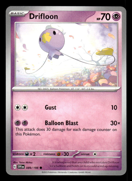 Drifloon Pokemon TCG Scarlet and Violet Base Set Front of Card