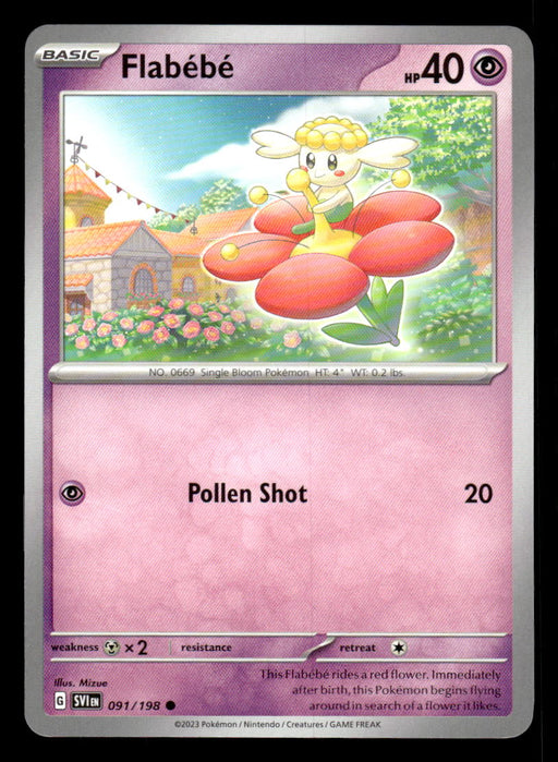 flabebe pokemon card value Pokemon TCG Scarlet and Violet Flabebe # 91 Base Set Common — Collectible Craze America