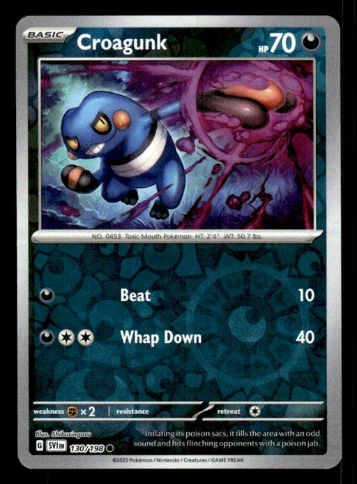 Croagunk Pokemon TCG Scarlet and Violet Reverse Holo Front of Card