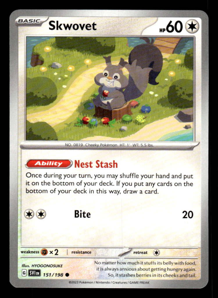 Pokemon TCG Scarlet and Violet Skwovet # 151 Base Set Common — Collectible  Craze America