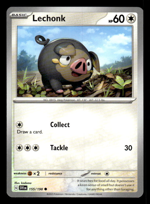 Lechonk Pokemon TCG Scarlet and Violet Base Set Front of Card