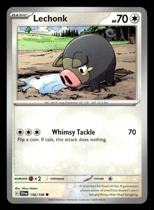 Lechonk Pokemon TCG Scarlet and Violet Base Set Front of Card