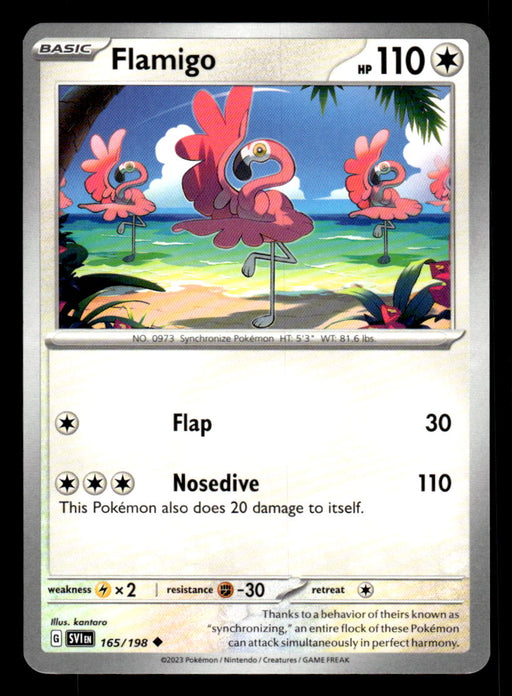 Flamigo Pokemon TCG Scarlet and Violet Base Set Front of Card