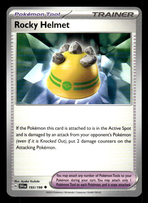 Rocky Helmet Pokemon TCG Scarlet and Violet Base Set Front of Card