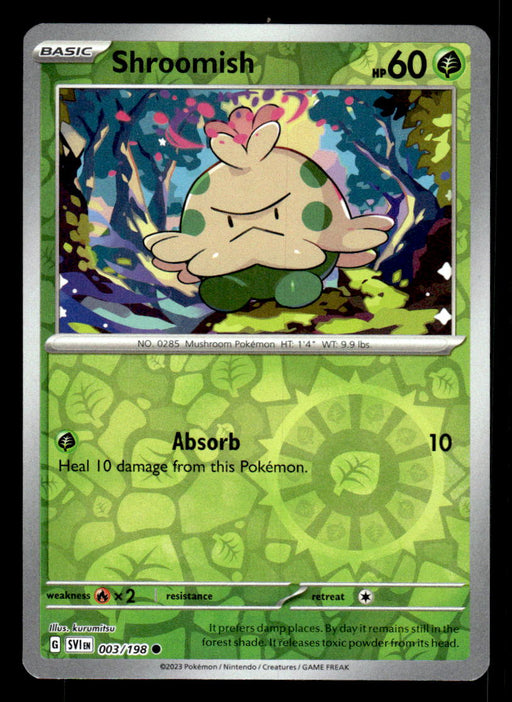 Shroomish Pokemon TCG Scarlet and Violet Reverse Holo Front of Card