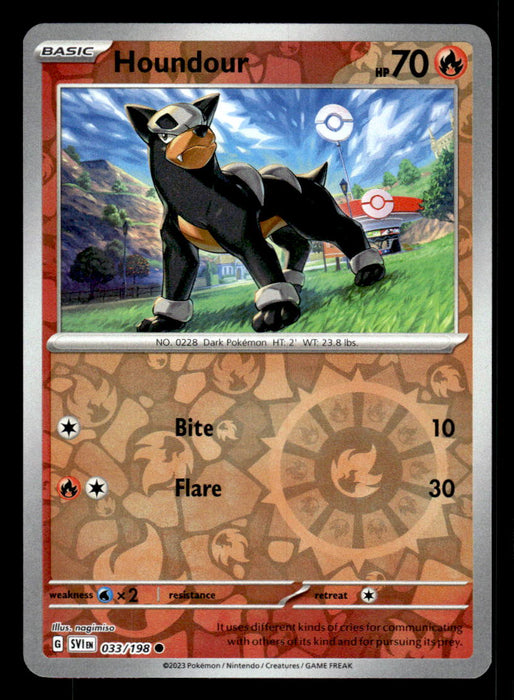 Houndour Pokemon TCG Scarlet and Violet Reverse Holo Front of Card