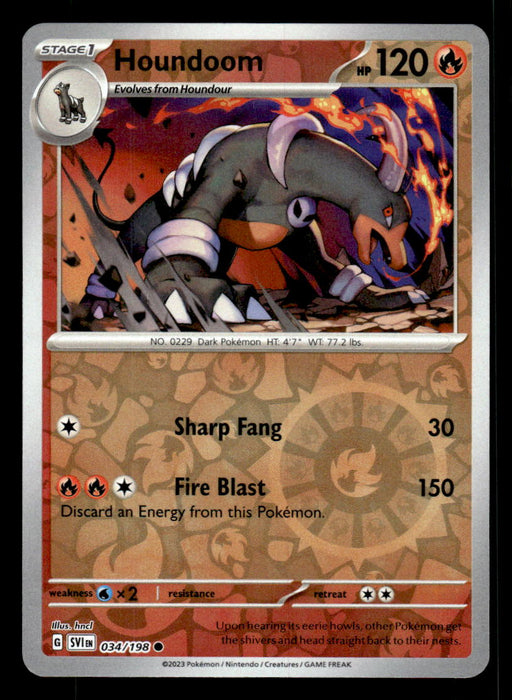 Houndoom Pokemon TCG Scarlet and Violet Reverse Holo Front of Card