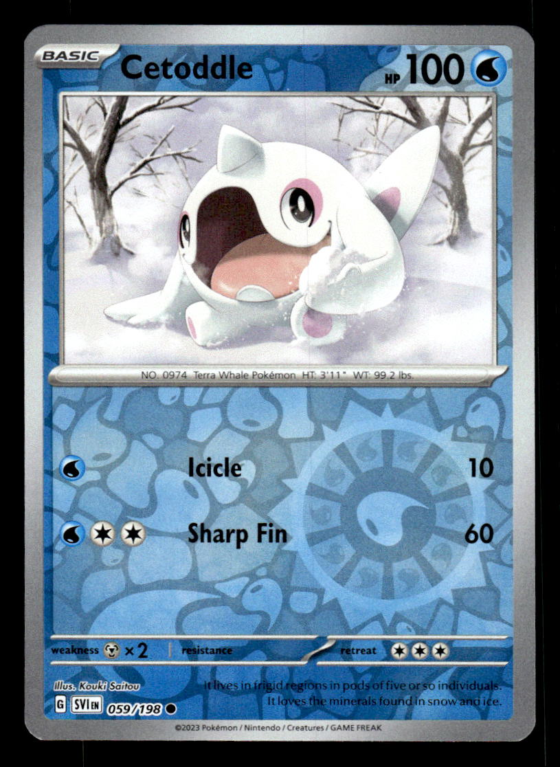 Pokemon TCG Scarlet and Violet Cetoddle # 59 Reverse Holo Common —  Collectible Craze America