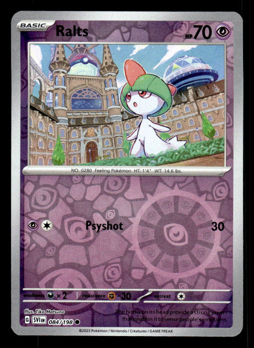Ralts Pokemon TCG Scarlet and Violet Reverse Holo Front of Card