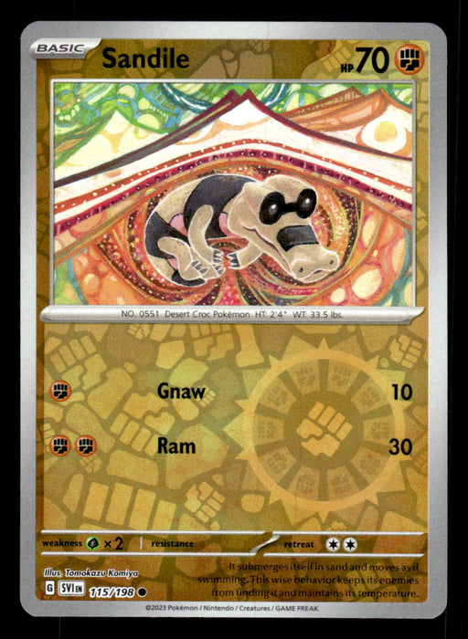 Pokemon TCG Scarlet and Violet Sandile # 115 Reverse Holo Common — Collectible Craze America