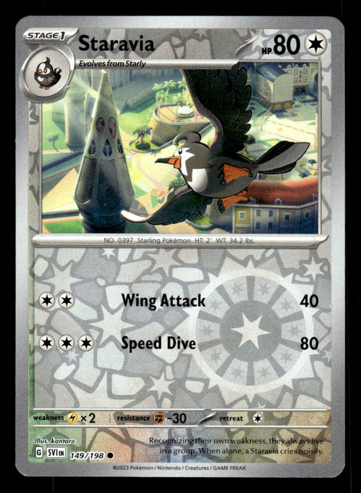 Staravia Pokemon TCG Scarlet and Violet Reverse Holo Front of Card