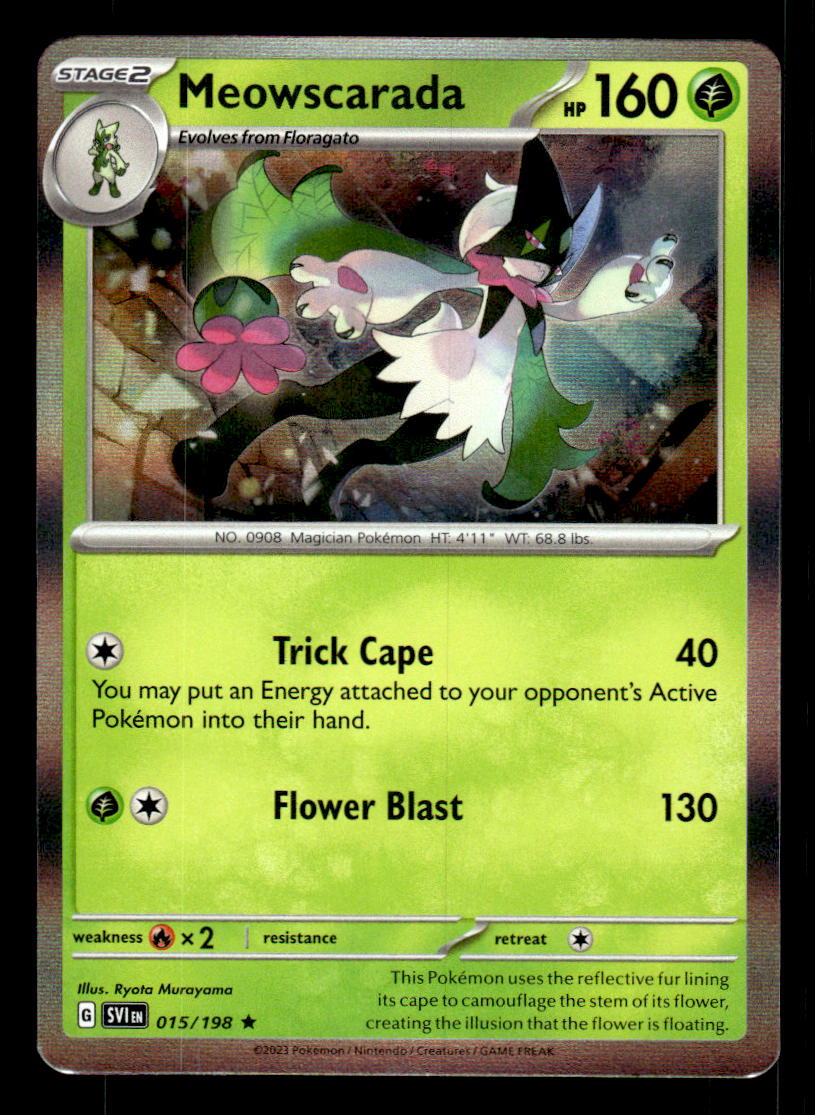 Pokemon Scarlet & Violet Base Set Holo Rare Meowscarada #15