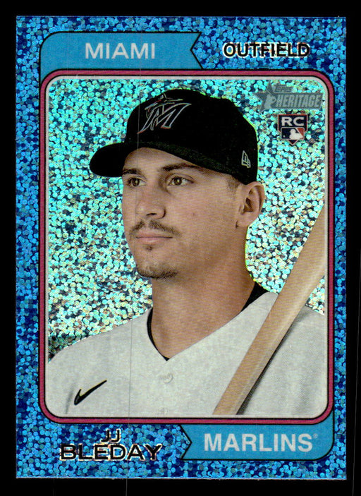 JJ Bleday 2023 Topps Heritage Baseball Blue Sparkle Refractor Front of Card