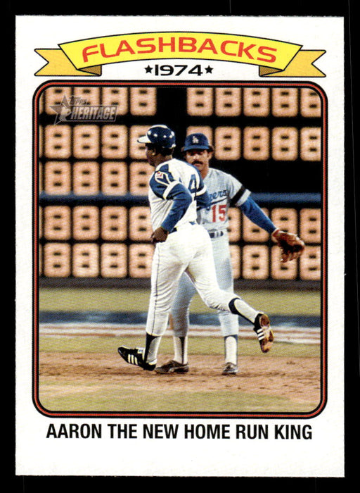 Hank Aaron 2023 Topps Heritage Baseball Baseball Flashbacks Front of Card