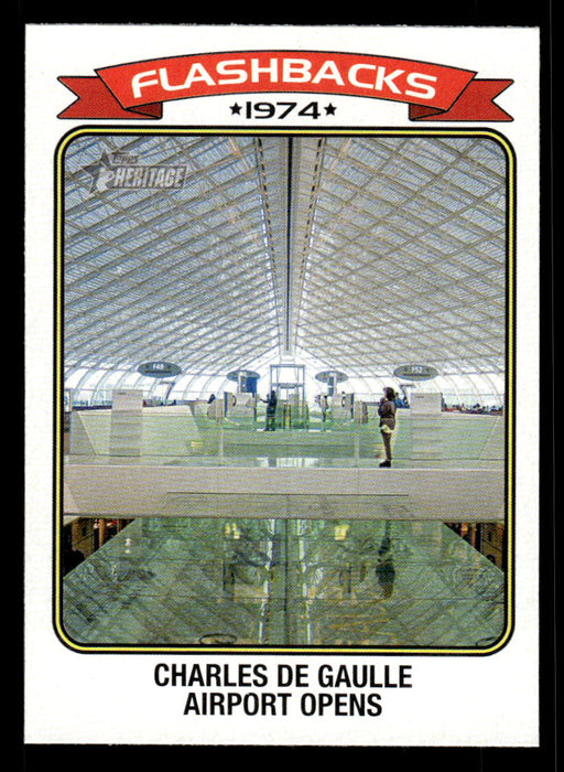 Charles de Gaulle Airport 2023 Topps Heritage Baseball News Flashbacks Front of Card