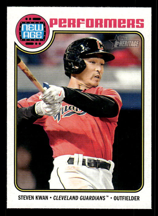 Steven Kwan 2023 Topps Heritage Baseball New Age Performers Front of Card