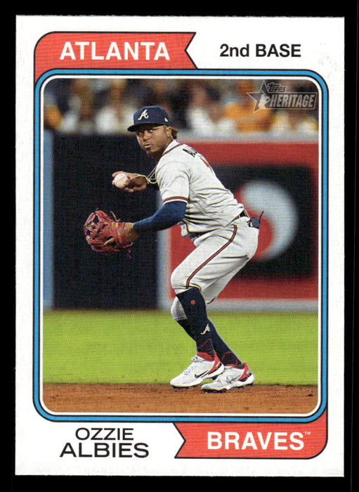 Ozzie Albies 2023 Topps Heritage Baseball Base Front of Card