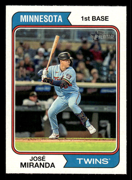 José Miranda 2023 Topps Heritage Baseball Base Front of Card
