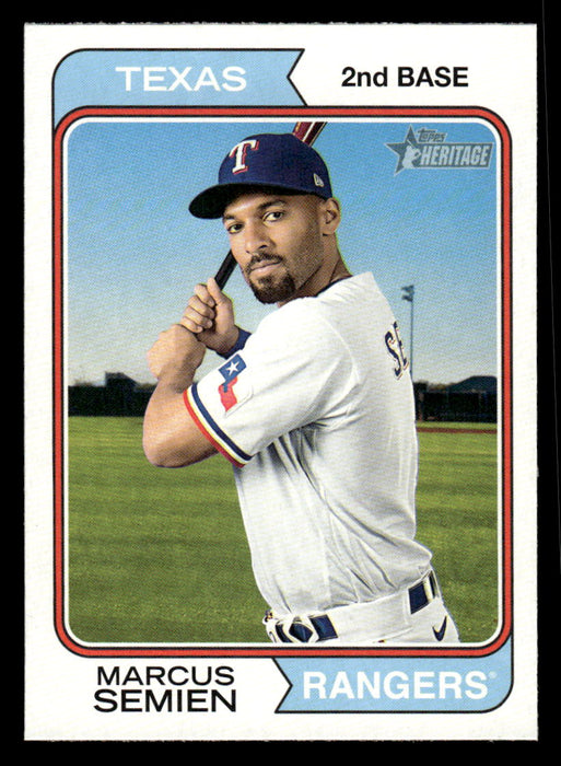 Marcus Semien 2023 Topps Heritage Baseball Base Front of Card