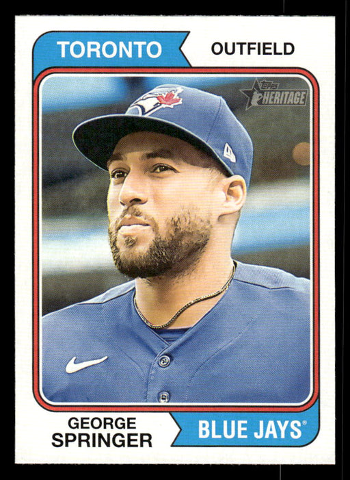 George Springer 2023 Topps Heritage Baseball Base Front of Card
