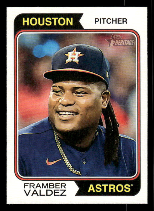 Framber Valdez 2023 Topps Heritage Baseball Base Front of Card