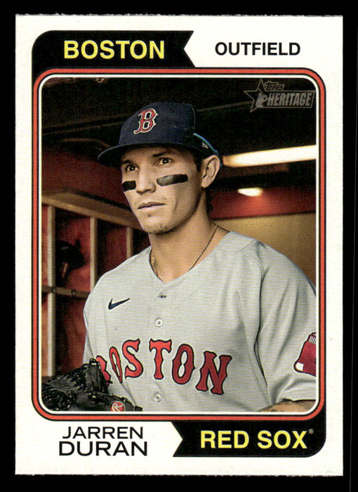 Jarren Duran 2023 Topps Heritage Baseball Base Front of Card