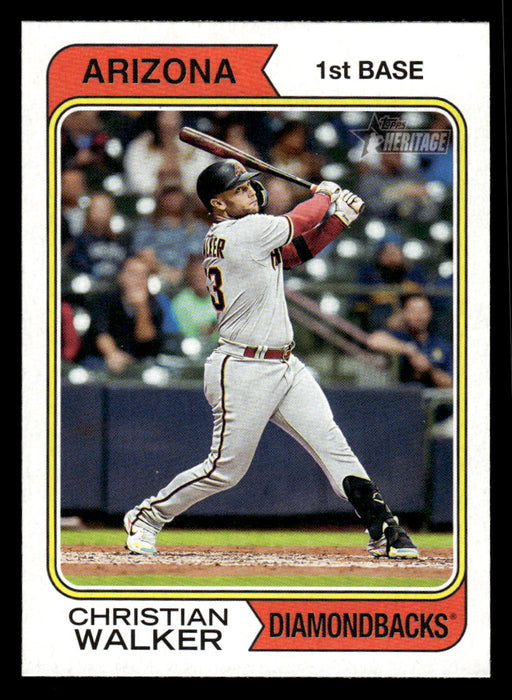 Christian Walker 2023 Topps Heritage Baseball Base Front of Card