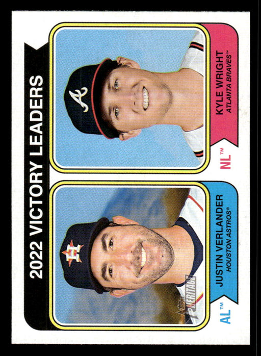 Kyle Wright / Justin Verlander 2023 Topps Heritage Baseball Base Front of Card