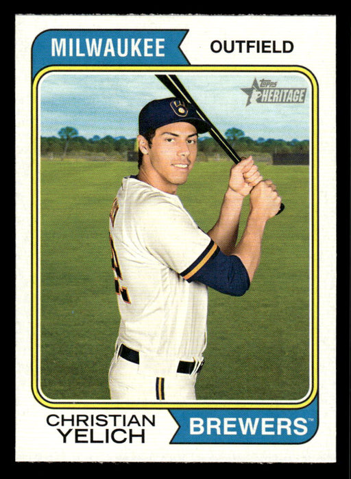 Christian Yelich 2023 Topps Heritage Baseball Base Front of Card