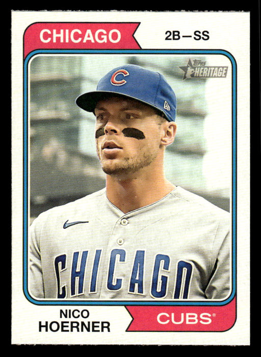 Nico Hoerner 2023 Topps Heritage Baseball Base Front of Card
