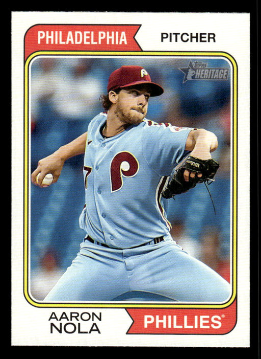Aaron Nola 2023 Topps Heritage Baseball Base Front of Card