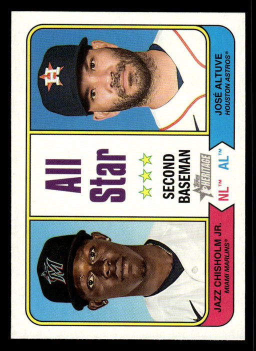 José Altuve / Jazz Chisholm Jr. 2023 Topps Heritage Baseball Base Front of Card