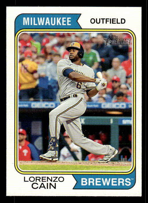 Lorenzo Cain 2023 Topps Heritage Baseball Base Front of Card