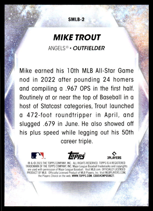 Mike Trout 2023 Topps Series 1 Stars of MLB Back of Card