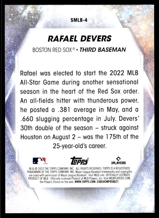 Rafael Devers 2023 Topps Series 1 Stars of MLB Back of Card