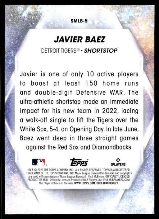 Javier Báez 2023 Topps Series 1 Stars of MLB Back of Card