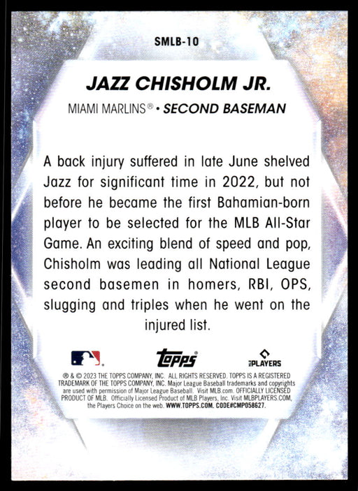 Jazz Chisholm Jr. 2023 Topps Series 1 Stars of MLB Back of Card