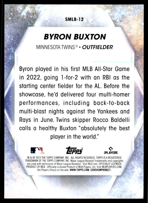 Byron Buxton 2023 Topps Series 1 Stars of MLB Back of Card