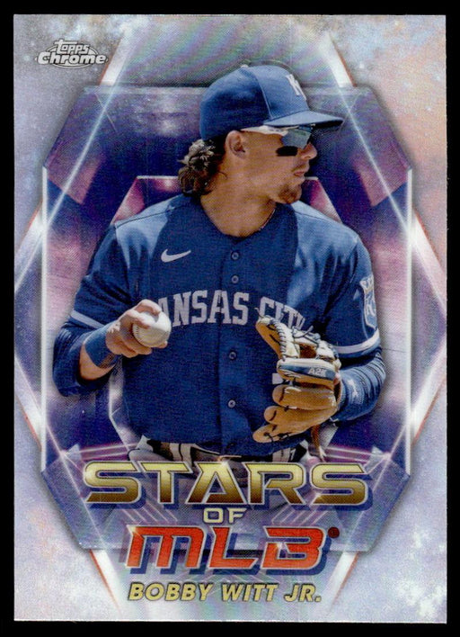 Bobby Witt Jr. 2023 Topps Series 1 Stars of MLB Chrome Front of Card