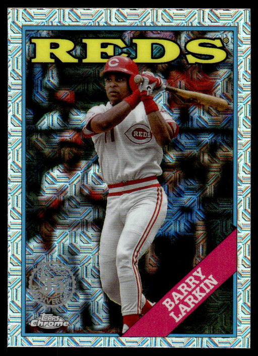 Barry Larkin 2023 Topps Series 1 1988 Topps Chrome Silver Packs Front of Card