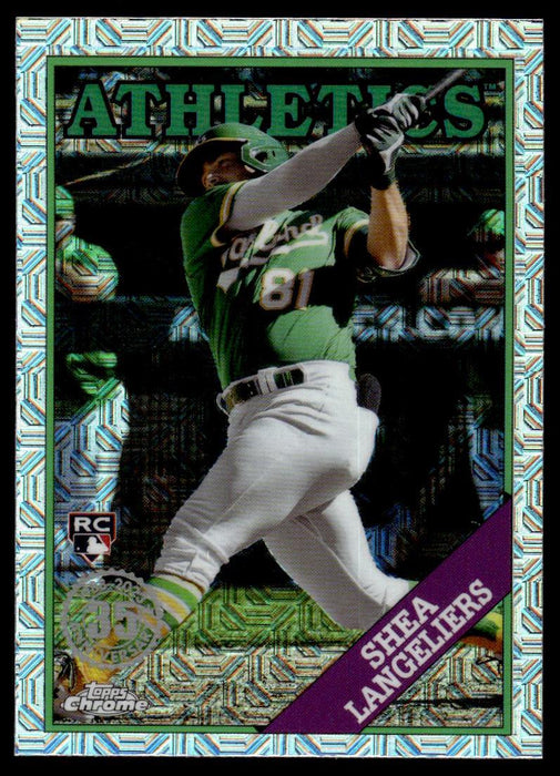 Shea Langeliers 2023 Topps Series 1 1988 Topps Chrome Silver Packs Front of Card