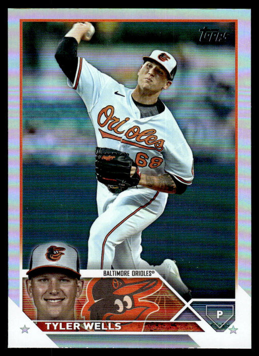 Tyler Wells 2023 Topps Series 1 Rainbow Foil Front of Card