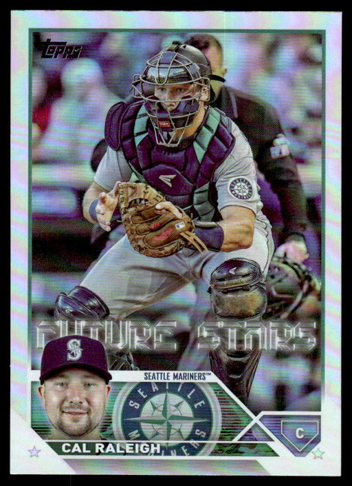 Cal Raleigh 2023 Topps Series 1 Rainbow Foil Front of Card