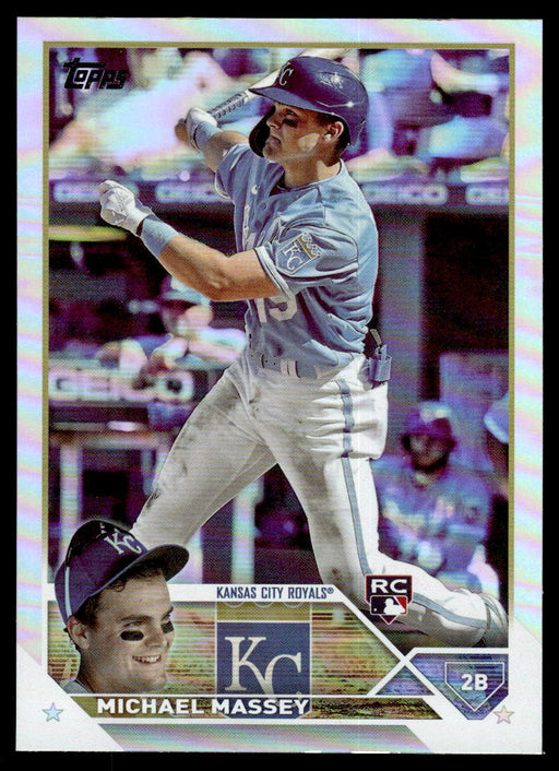 Michael Massey 2023 Topps Series 1 Rainbow Foil Front of Card