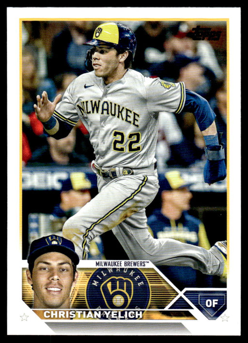 Christian Yelich 2023 Topps Series 1 Base Front of Card